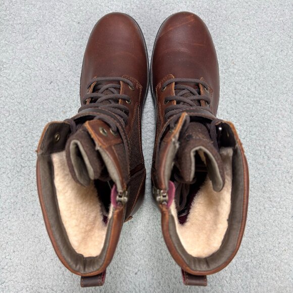 UGG Boots Womens 10 Shoes Brown Kesey Waterproof Shearling Zipper Ankle Booties - Picture 6 of 13
